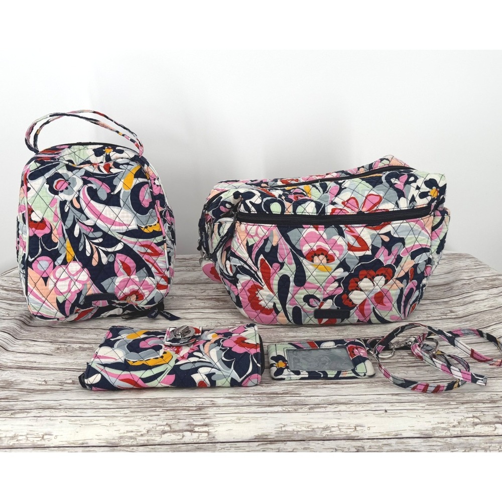 Vera Bradley 4PC Set In 'Mod Paisley' Pattern - Shoulder Bag, Lunch Tote